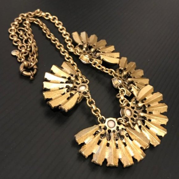 J. Crew Antique Gold-Tone Floral Necklace - Picture 6 of 9